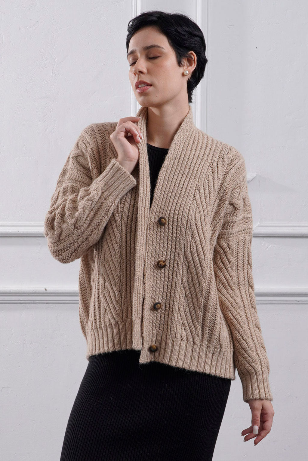 Kara Short Cable Knit Cardigan