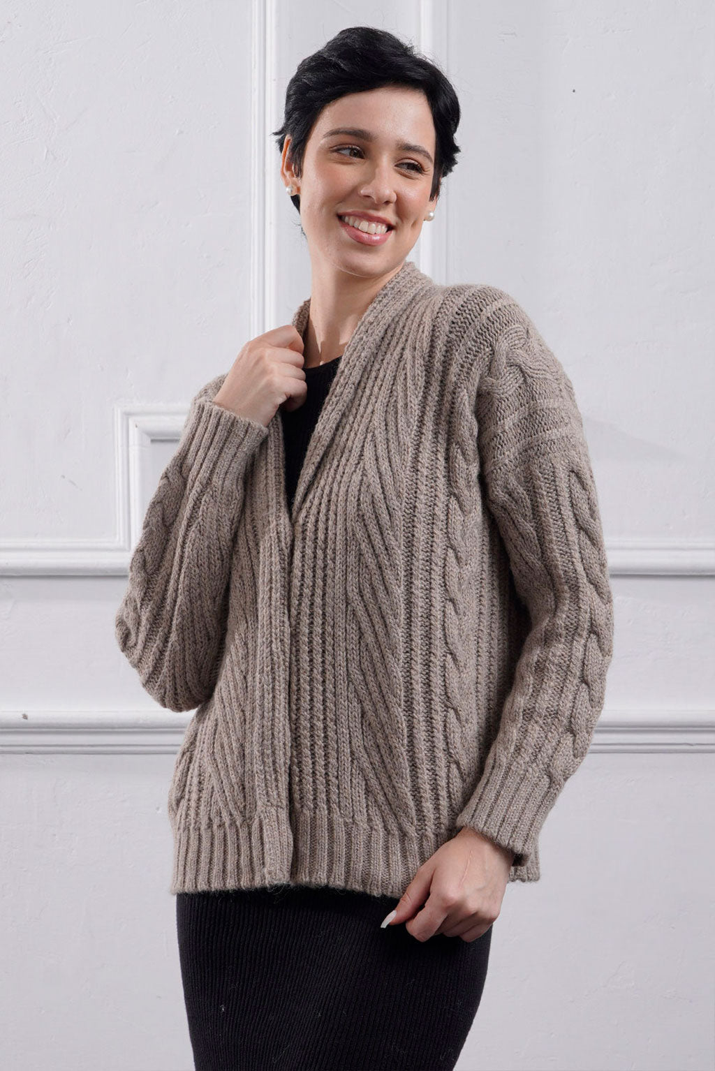 Kara Short Cable Knit Cardigan