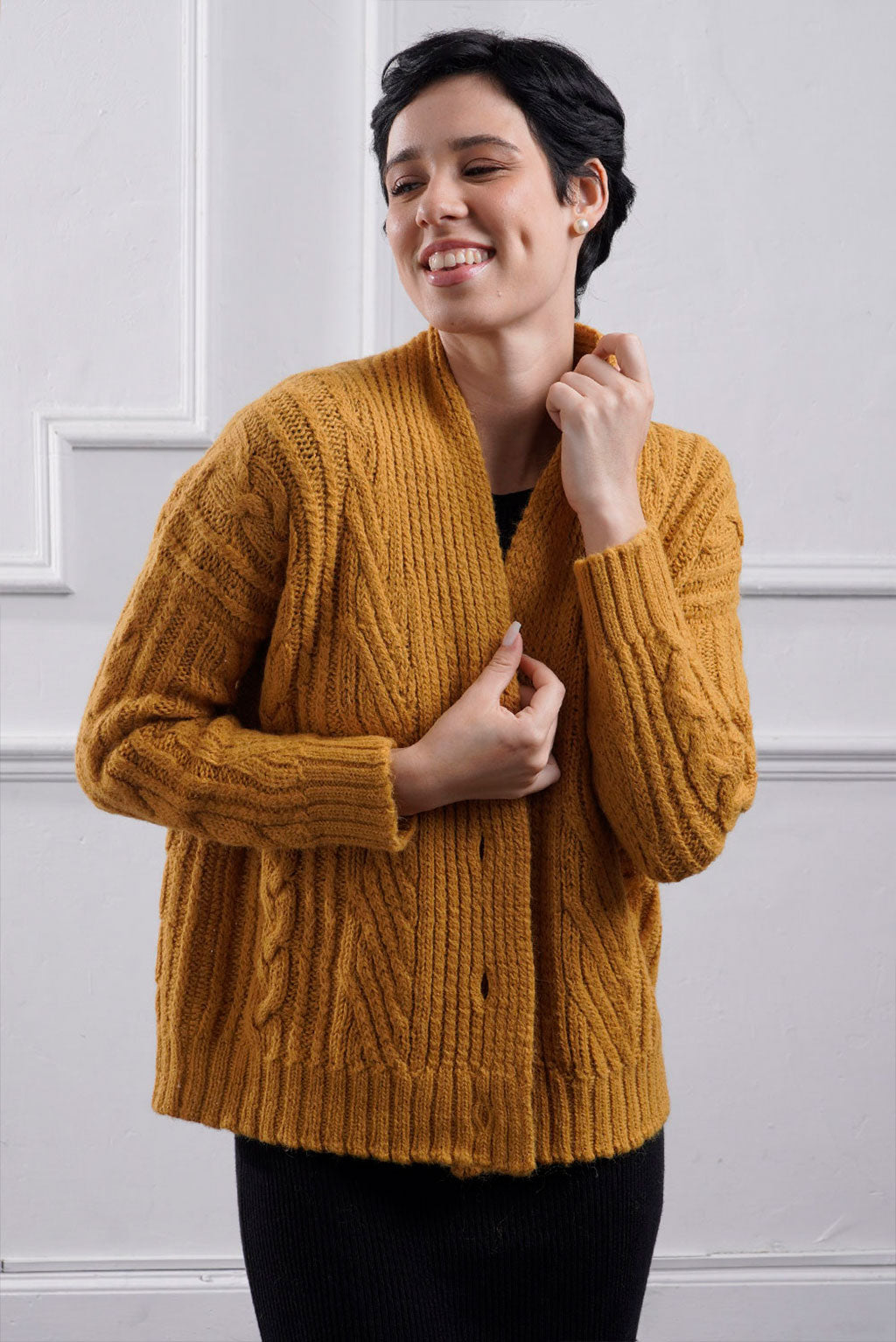 Kara Short Cable Knit Cardigan