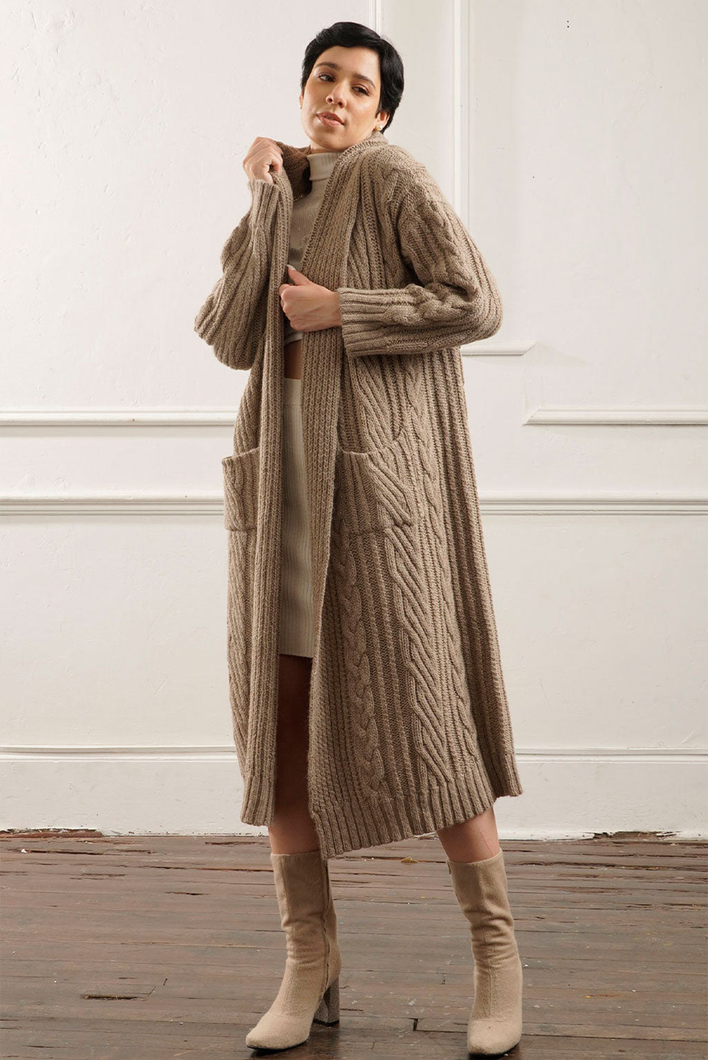 Kendall Long Cable Knit Cardigan