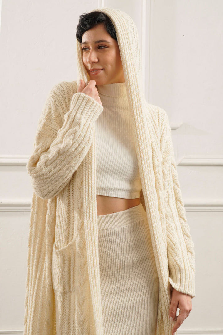 Kendall Long Cable Knit Cardigan