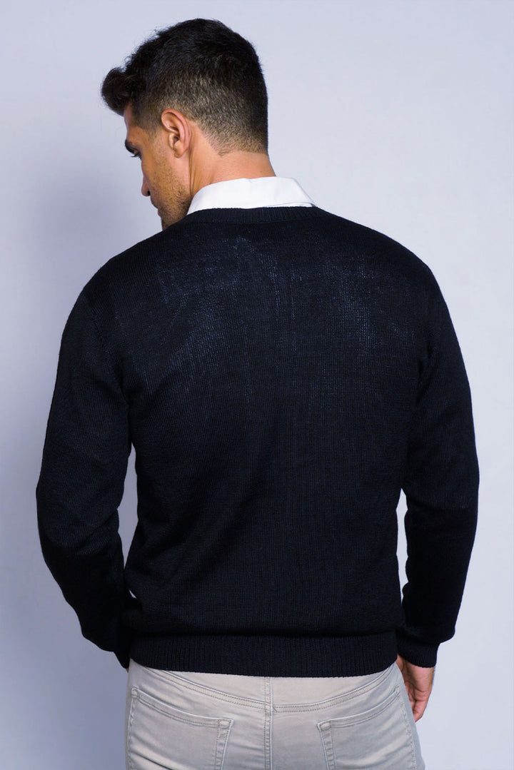 Men's Royal Alpaca V-Neck Sweater