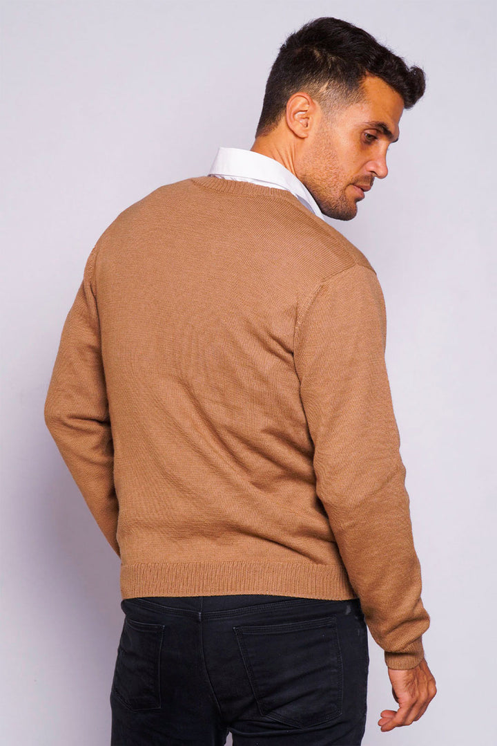 Men's Royal Alpaca V-Neck Sweater