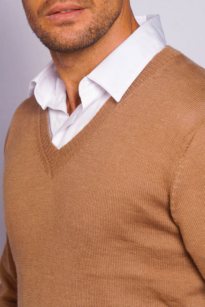 Men's Royal Alpaca V-Neck Sweater