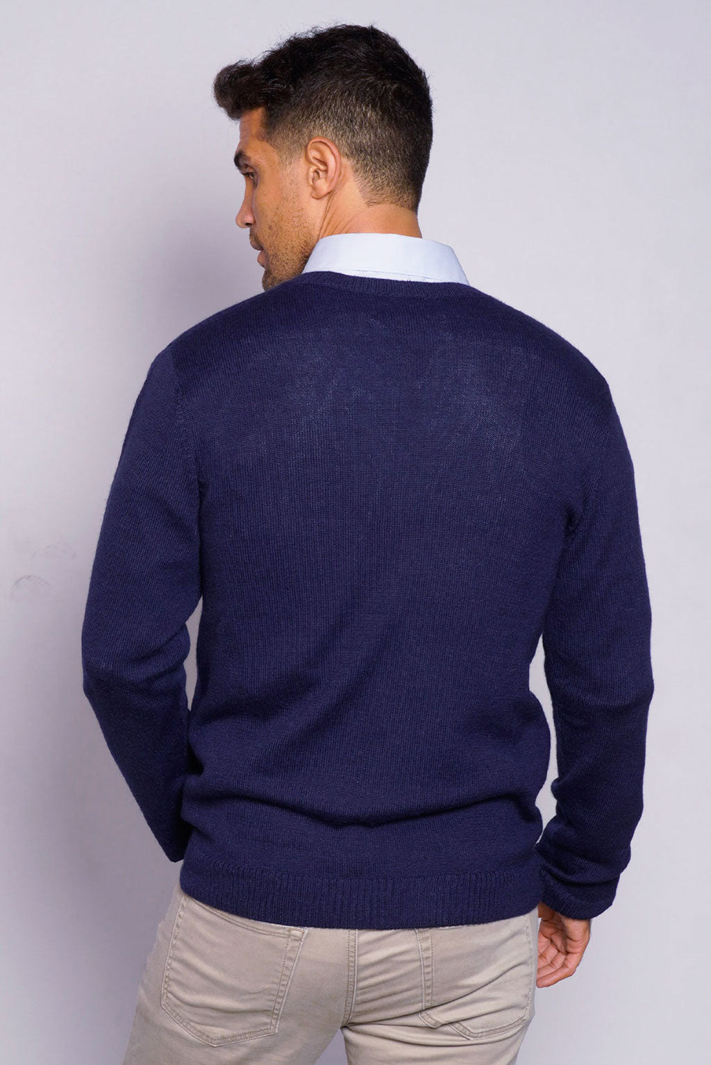 Men's Royal Alpaca V-Neck Sweater