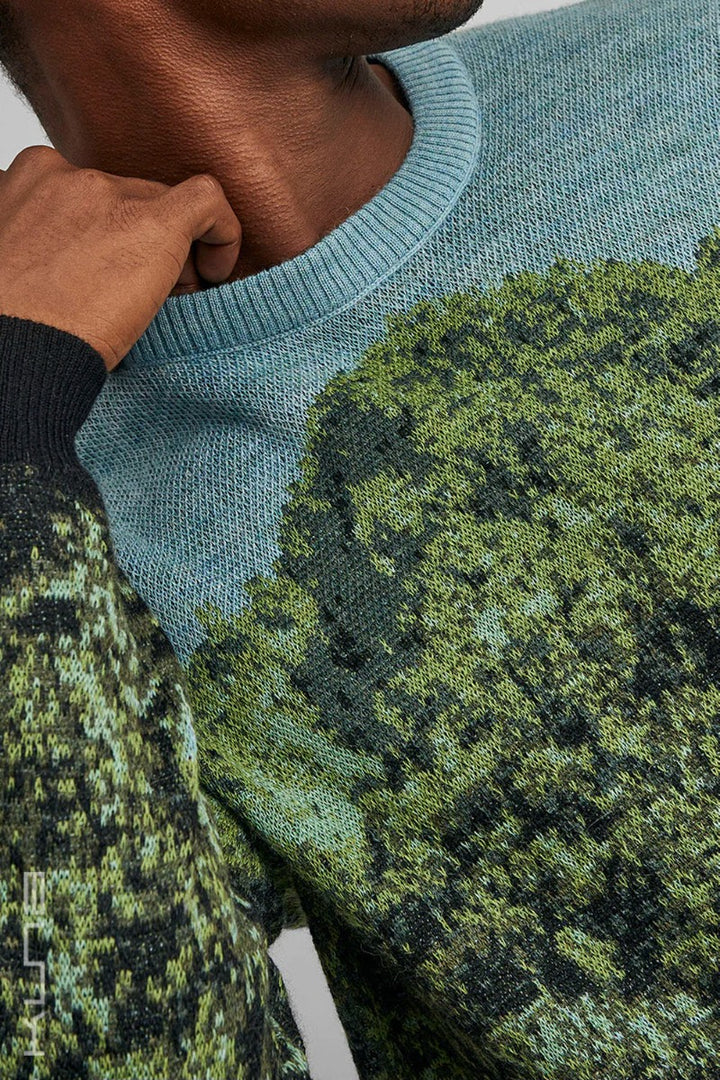 Cordillera Crew-Neck Azul Baby Alpaca Sweater