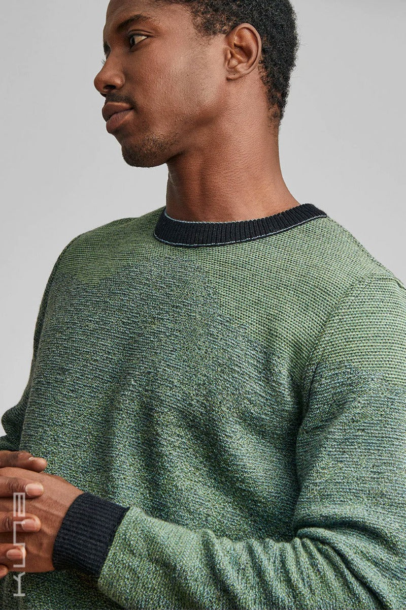 Cordillera Crew-Neck Azul Baby Alpaca Sweater