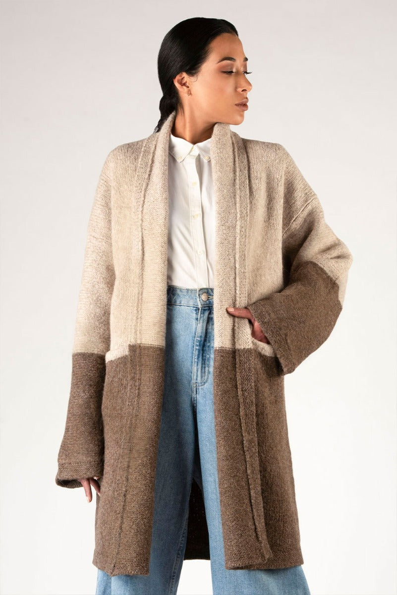 Barbara Long Alpaca Cardigan / Knit Coat