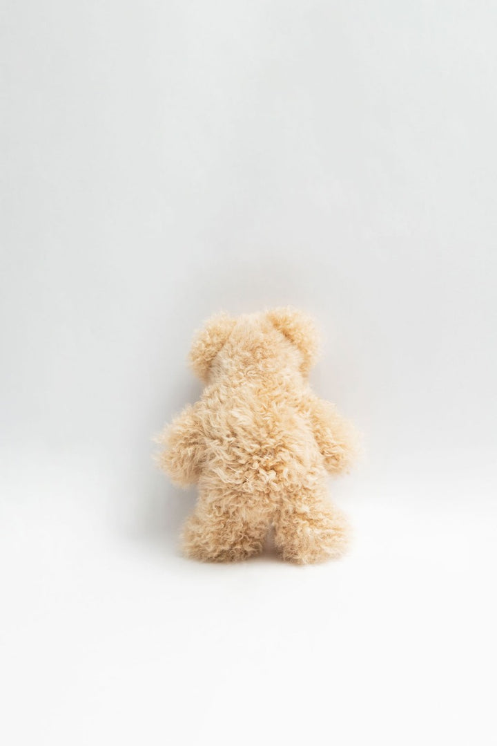 Beige Baby Alpaca Fur Teddy Bear - Small