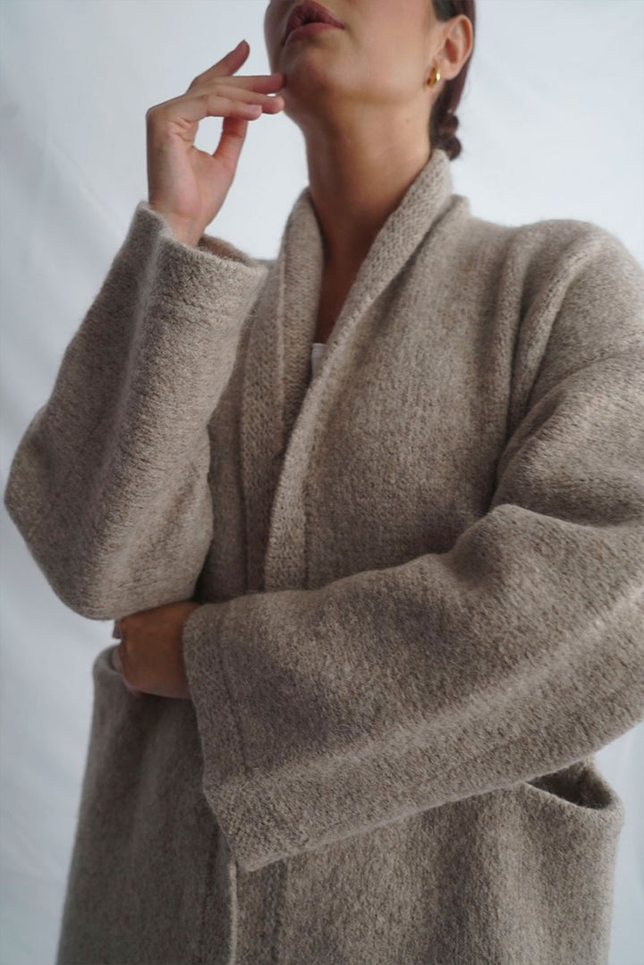 Belen Long Alpaca Cardigan / Knit Coat