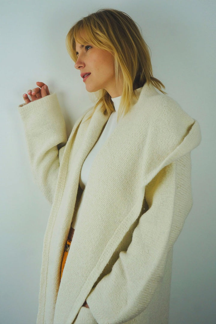 Belen Long Hooded Cardigan / Knit Coat