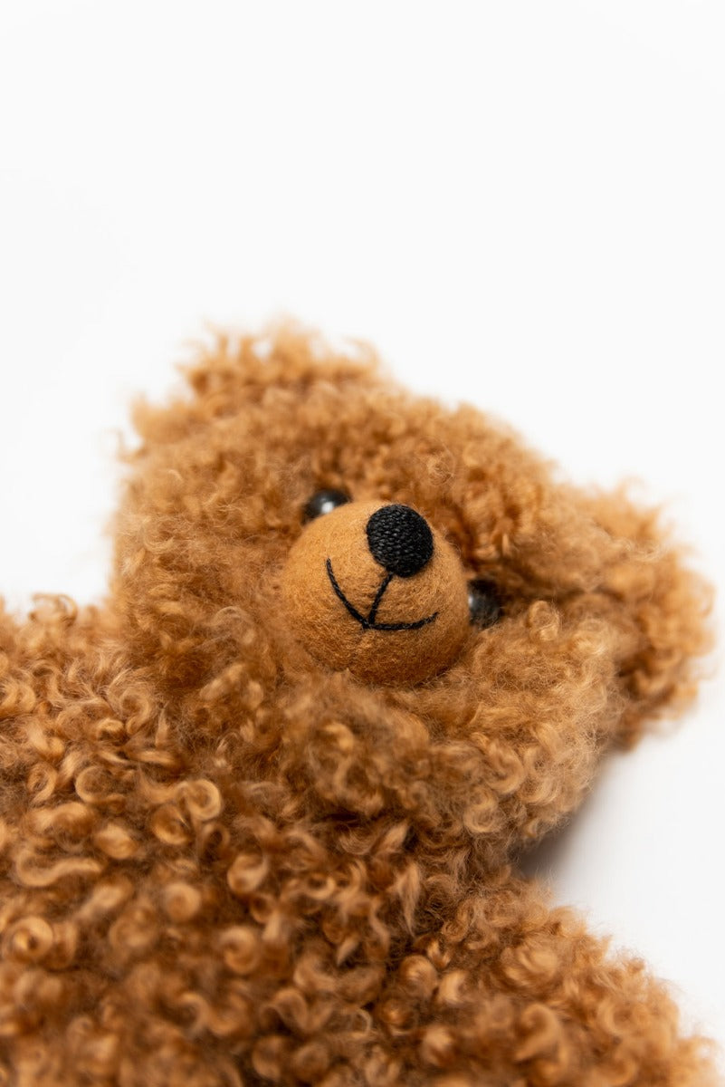 Brown Baby Alpaca Fur Teddy Bear - Small