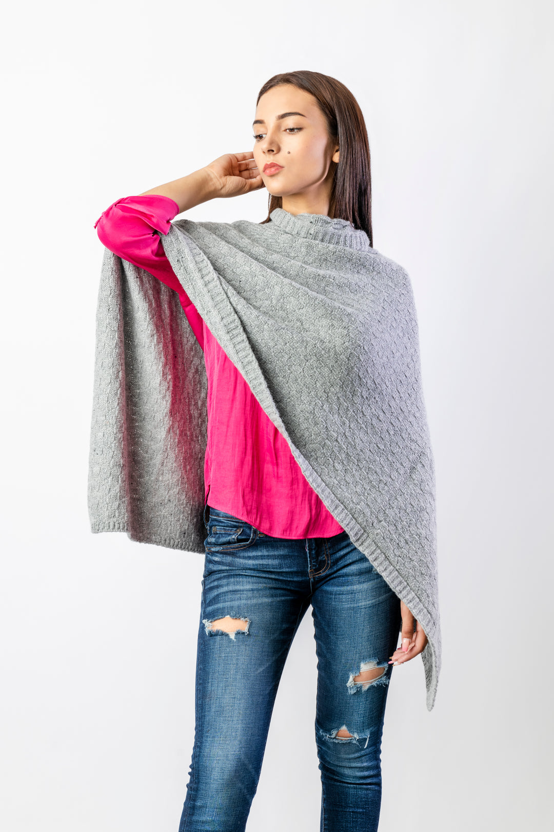 Cable Alpaca Poncho