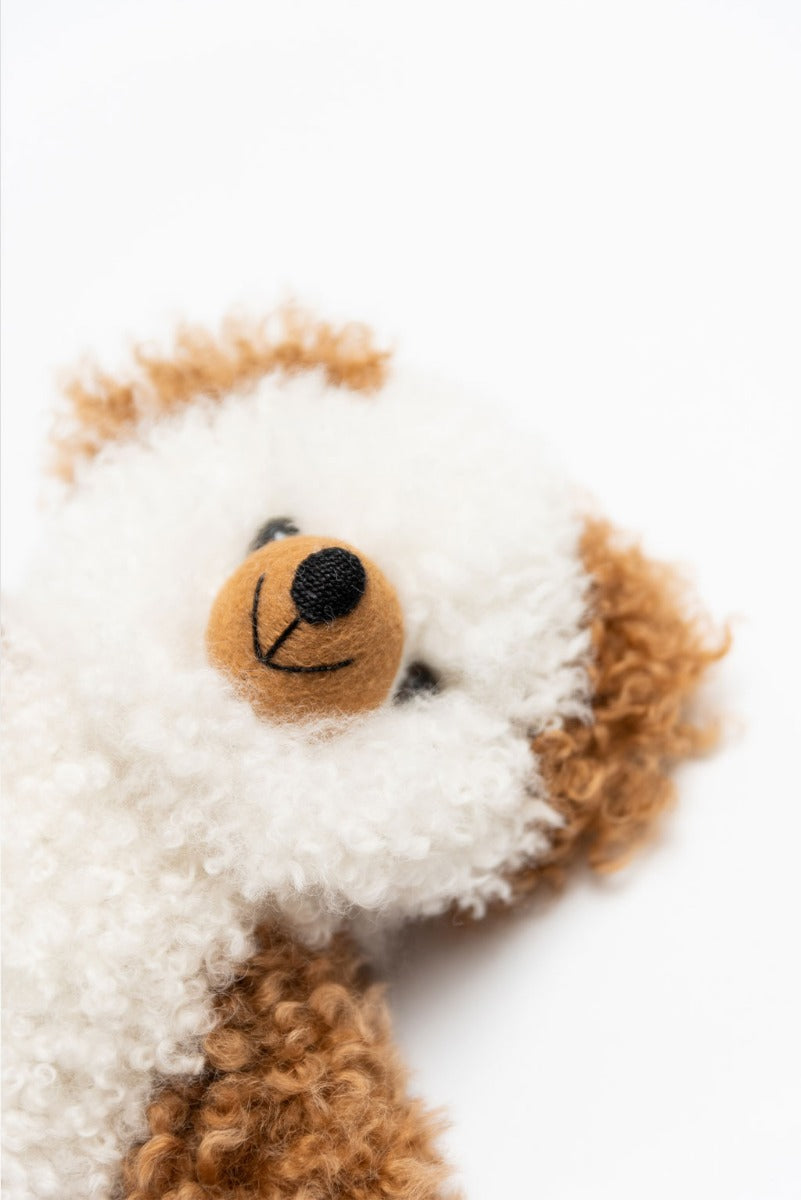 Cinnamon Baby Alpaca Fur Teddy Bear - Small