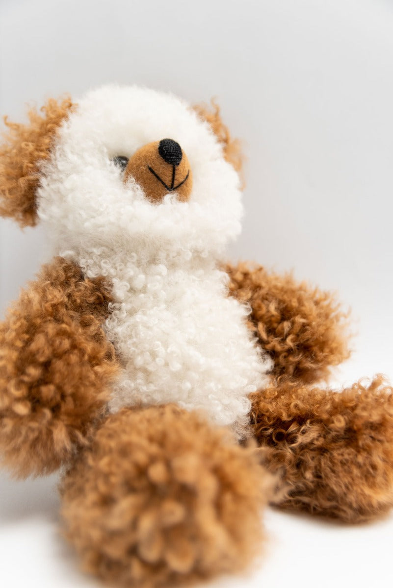 Cinnamon Baby Alpaca Fur Teddy Bear - Small