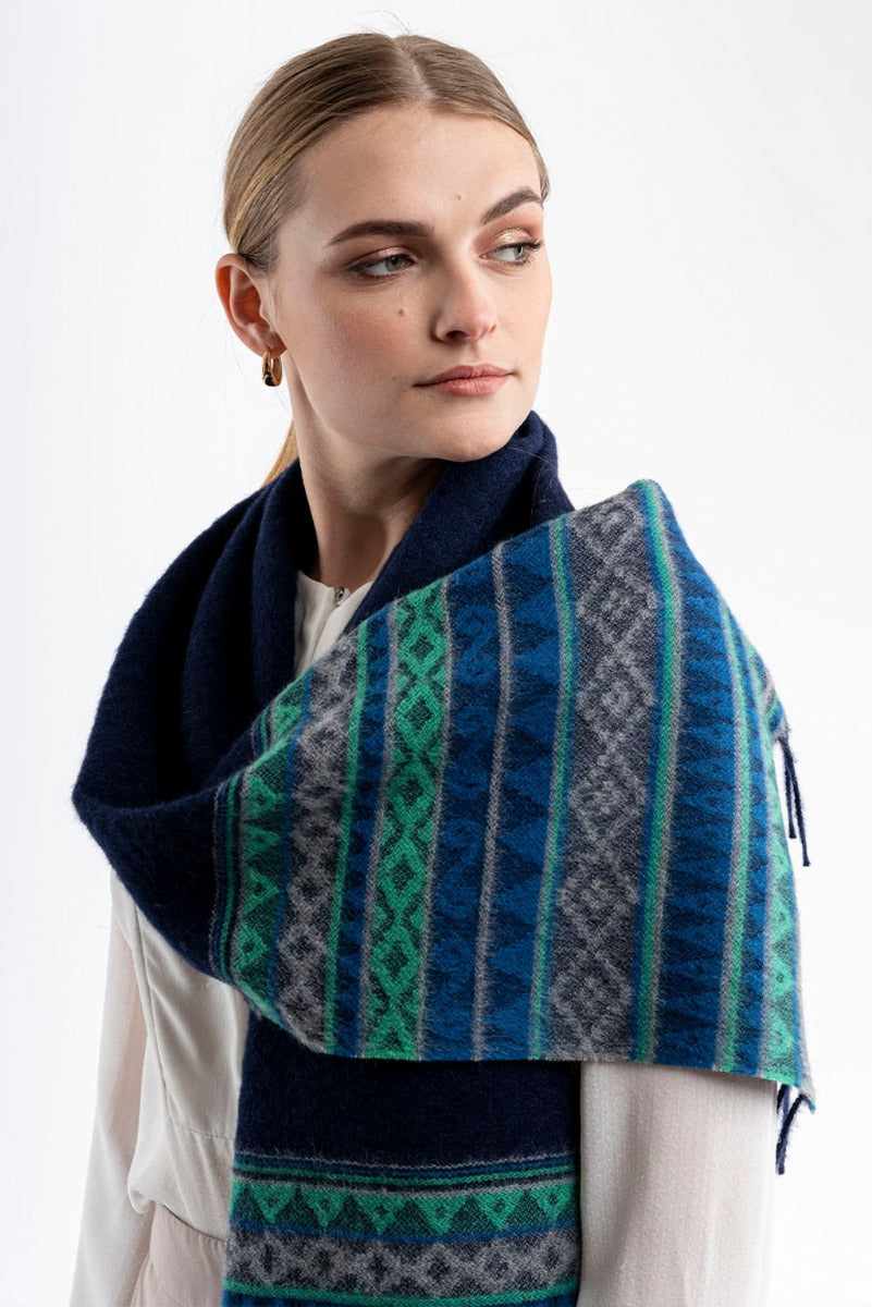 Ethnic Baby Alpaca Jacquard Scarf