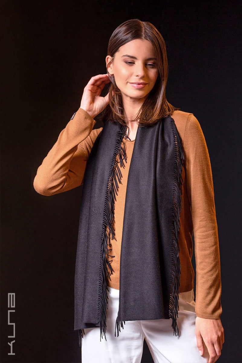 100% Vicuna Scarf - Horizontal Fringes