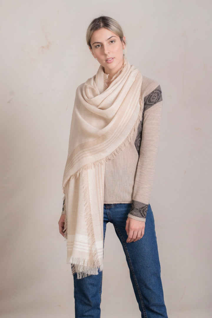 Rim Baby Alpaca & Silk Shawl & Scarf