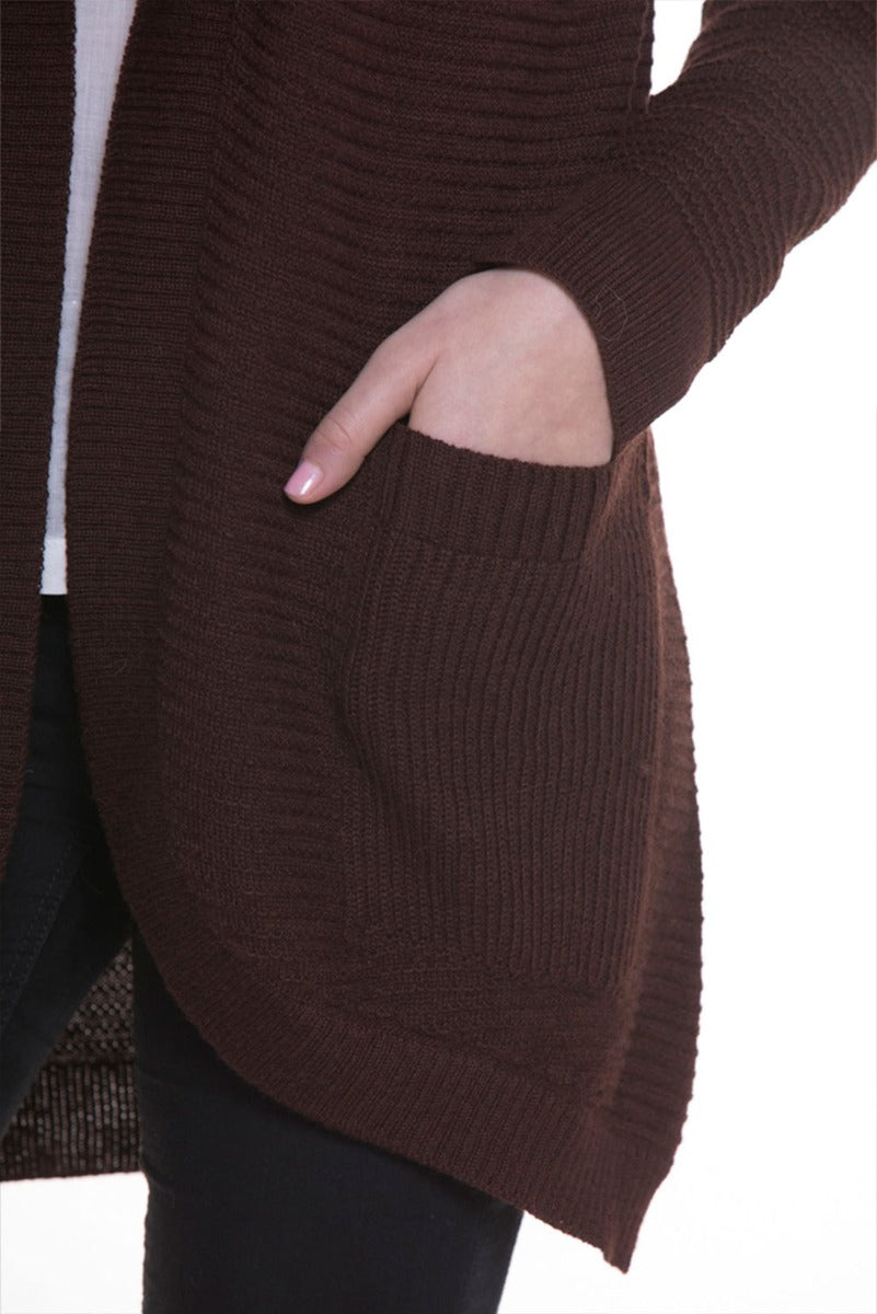 Ilian 100% Cashllama Open Ribbed Cardigan