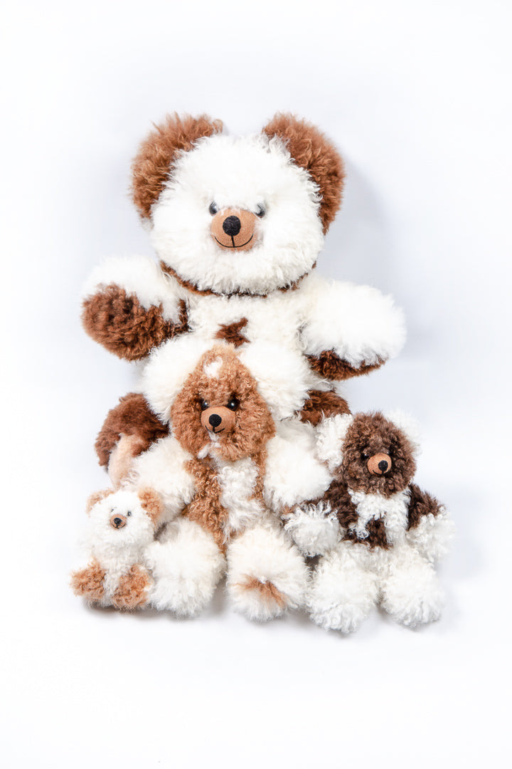 Cinnamon Baby Alpaca Fur Teddy Bear - Medium