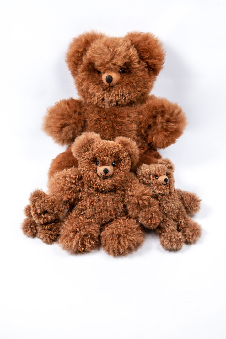 Brown Baby Alpaca Fur Teddy Bear - Small