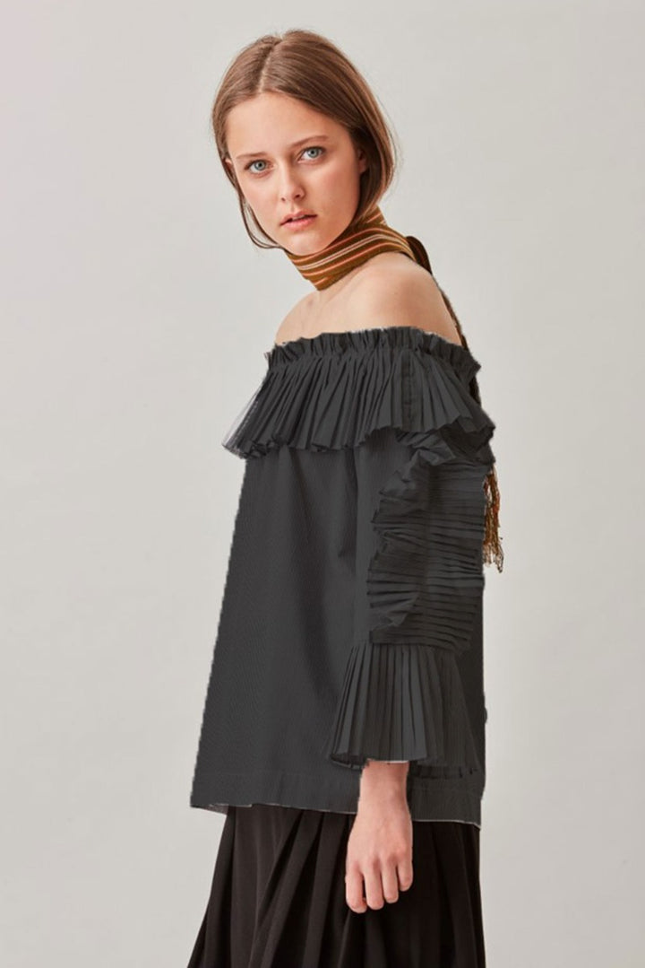 Pleats Cotton Blouse