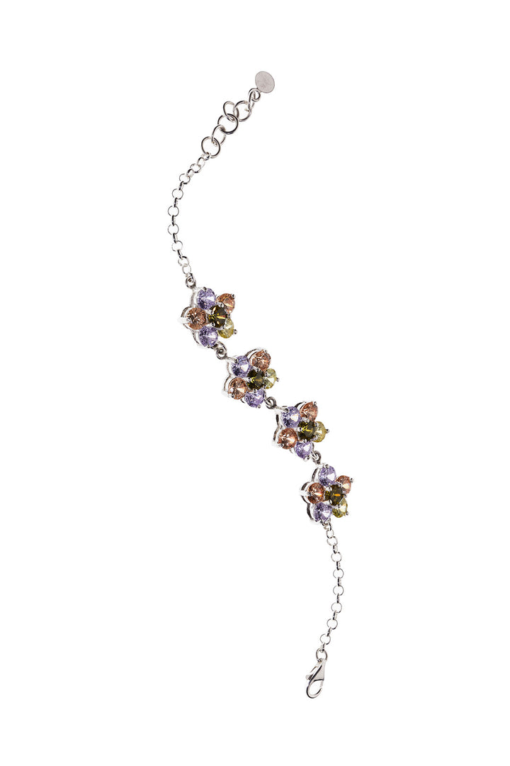 Multicolor Sterling Silver Dalias Bracelet