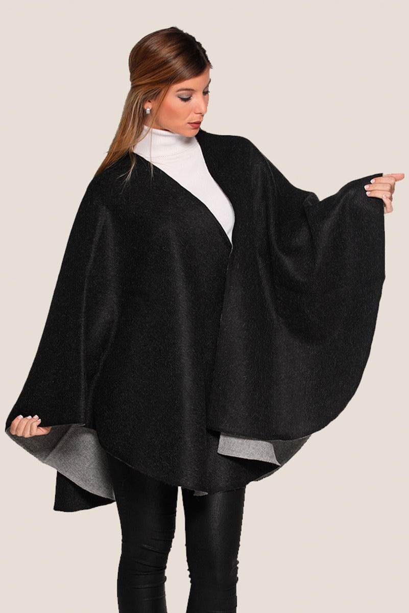 Ruana Baby Alpaca Reversible Cape