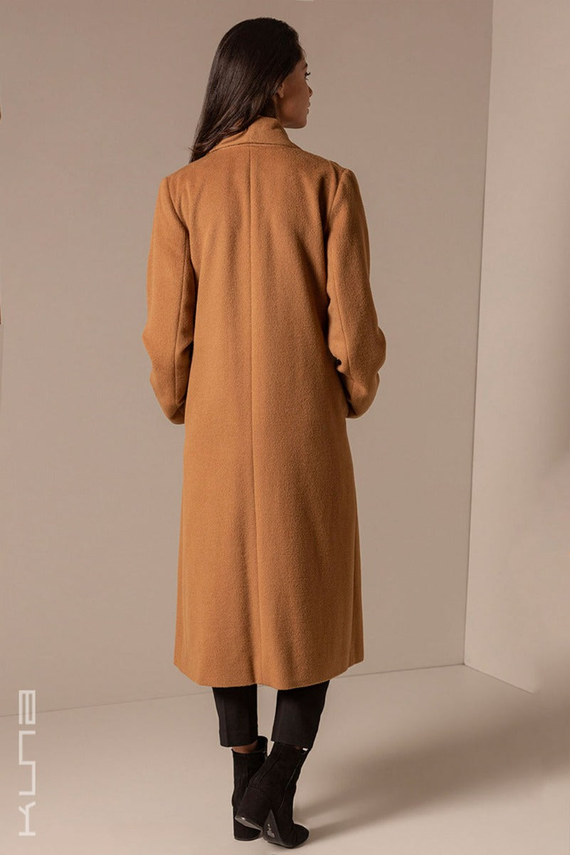 Long Baby Alpaca Swing Coat - Fitted