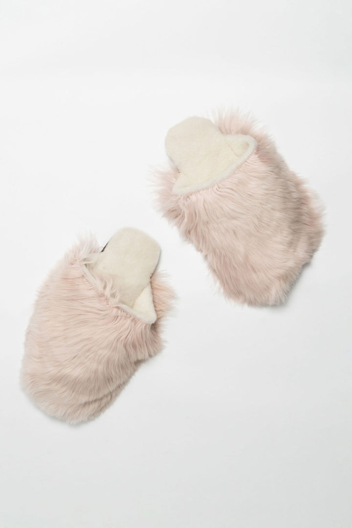 Suri Alpaca Fur Slippers - Rose