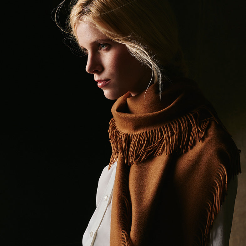 100% Vicuna Scarf - Horizontal Fringes