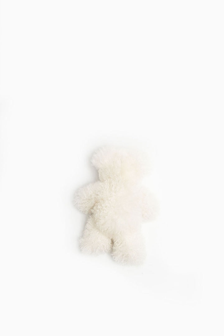 White Baby Alpaca Fur Teddy Bear - Small